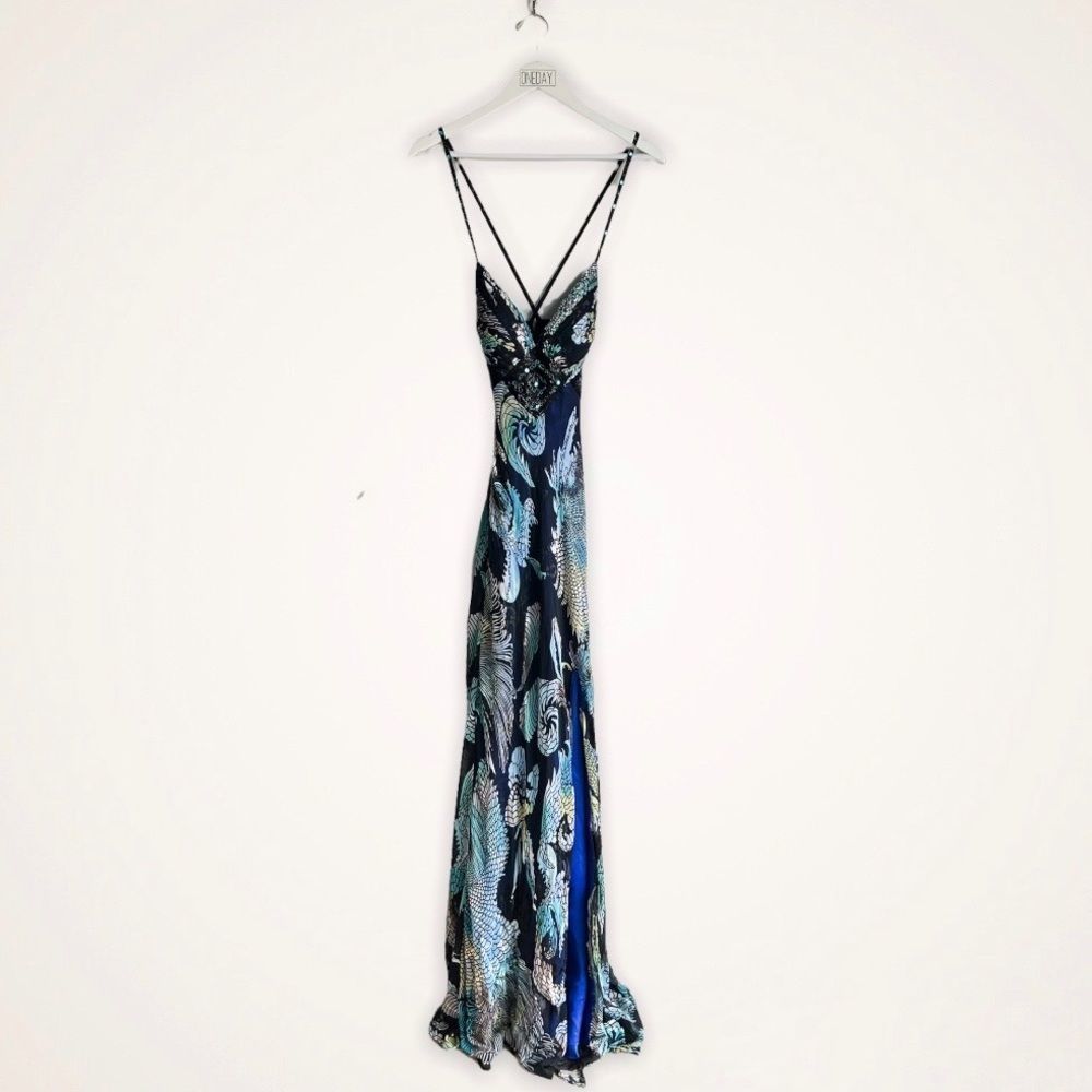 Dave & Johnny By Laura Ryner Silk Cut Out Gown Size 7/8 - Picture 4 of 10